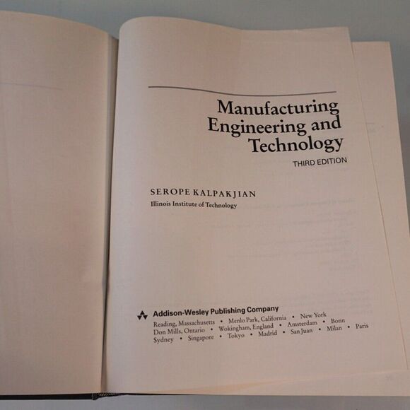 Manufacturing Engineering and Technology by Kalpakjian 1995 Hardcover 3rd Ed - Picture 6 of 10